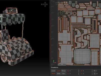Gravity Falls Cart Low Poly PBR and ORM textures Low-poly 3D model