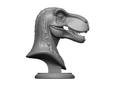 dinosaur head bust 3D print model