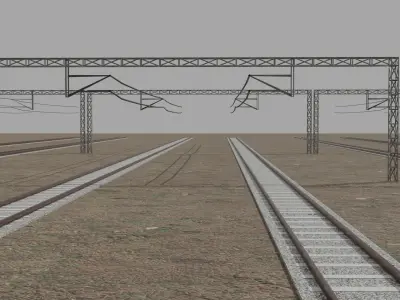 Railways Electric Post Low-poly 3D model