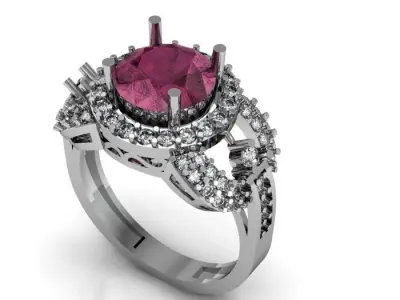 ruby daimond ring 3D print model buy