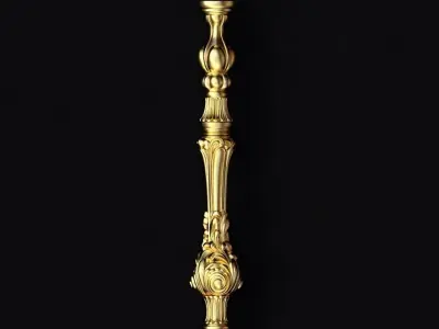 baluster two ornate pillars 3D model
