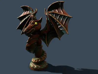 statue dragon Low-poly 3D model