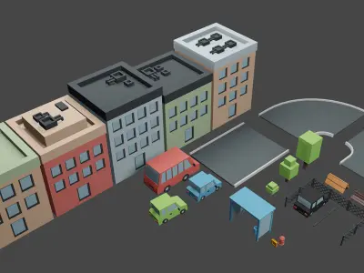 Game pack Low-poly 3D model