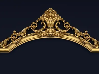 Classic Carved Bed 3D model 04 3D model