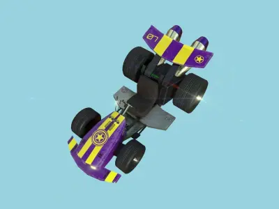 Kart Vehicle 01 - Racing Car - Low Poly Low-poly 3D model