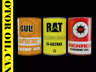 Motor oil cans Low-poly 3D model