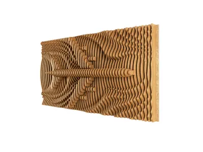 Parametric Wavy Wooden Wall Decor 21 - wood cutting machines 3D model