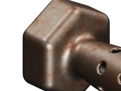 Rusty Iron Dumbbell 3D model