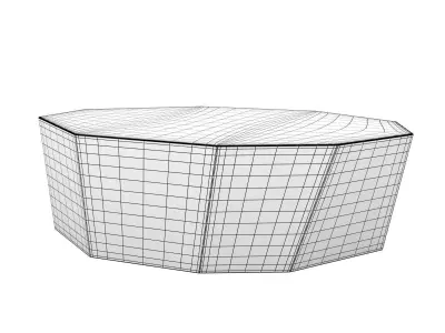 Monolithic coffee table with octagon shape 3D model
