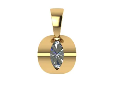 Half bezel wave pendant 3D print model