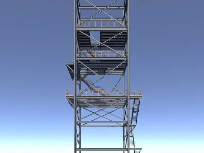 Industrial staircase 25O27 3D model