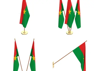 Burkina Faso Flag Pack 3D model