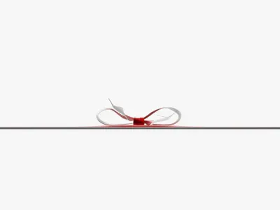Gift card with ribbon Christmas 03 3D model