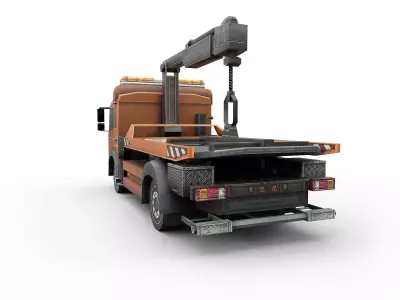 Car towing Low-poly 3D model