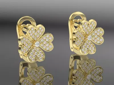 flower earrings 184 3D print model