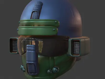 Gas mask helmet 3d model scifi Low-poly  Low-poly 3D model 99