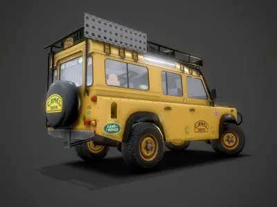 Camel Trophy LandRover Defender 4 door Low-poly 3D model