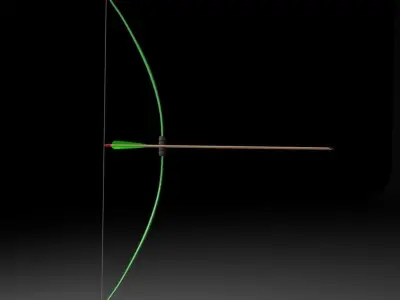 Animated Archery Bow Shooting Arrow 3D model