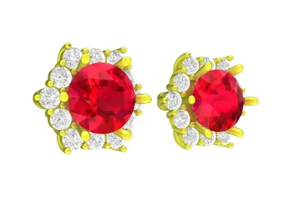 A7954 Luxury Italy Diamond Women Earrings 3D Model 3D print model