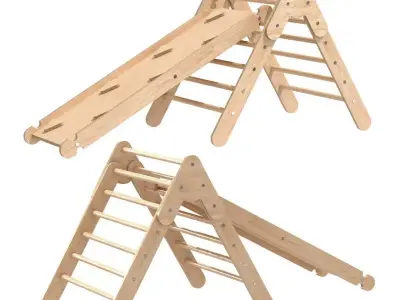 Montessori room pikler triangle ramp 3D model