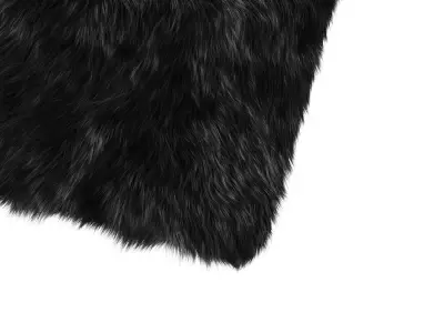 Faux Sheepskin Black Rug 3D model