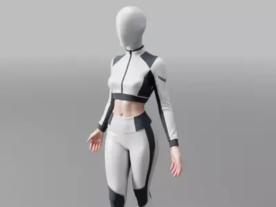 F1 Driver Female Low And high Poly Low-poly 3D model