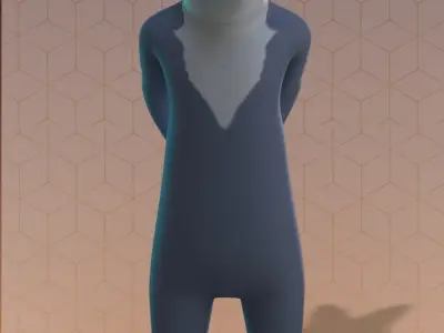 Stylized Old Wolf Rigged Low-poly 3D model