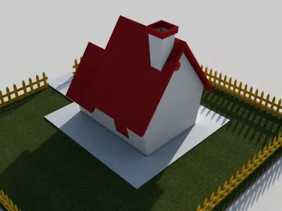 Cartoon House Low-poly 3D model