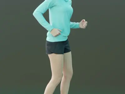 Ina 10060 - Sport Walking Girl Low-poly 3D model