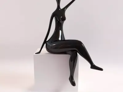 A statuette of a lady 2 3D model