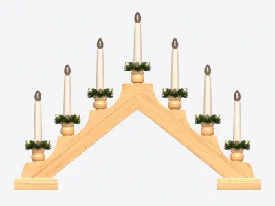 Advent 7-light Candlestick Arc 02 3D model