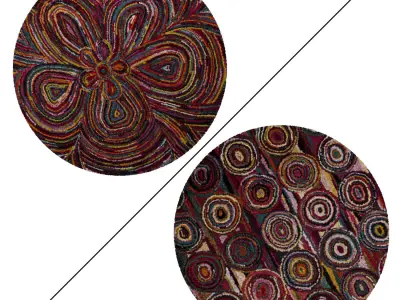 Round Rug Set 12 3D model