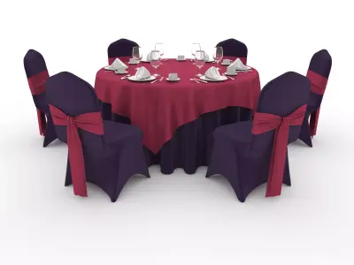 Banquet Table and Chair 49 3D model