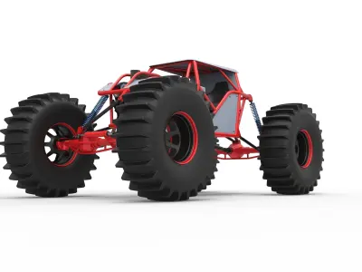 Mud bogger with SHERP tires 3D model