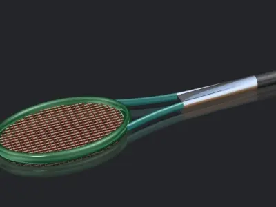 Racket tennis with handle Free 3D model