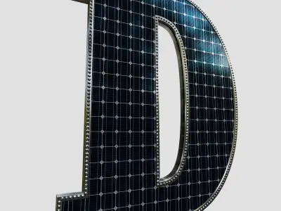 Solar Panel Letter - D 3D model