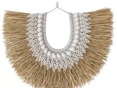 Seashell and algae necklace 3D model