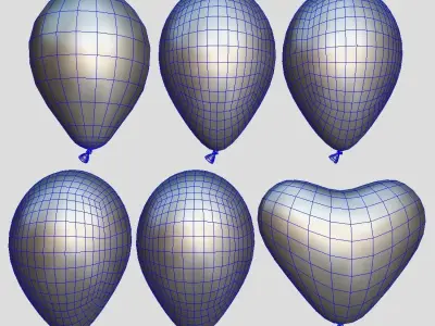 Balloon Pack Low-poly 3D model