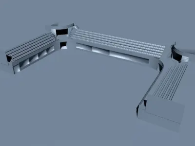 Indoor Sport Complex Spectator and Service Area Low-poly 3D model