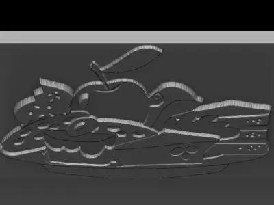 Cake-Apple book with cake 3D print model