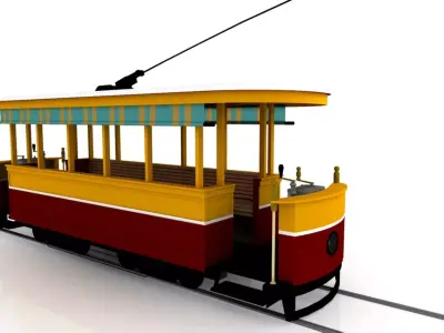 Tram 3D Model trolley car 3D model