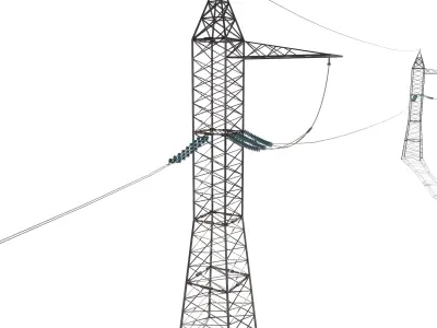 Electricity Pole 17 Low-poly 3D model