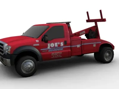 tow car Low-poly 3D model