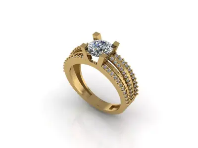 STL 3DM Print Ready Women Diamond Ring Lightweight Printable  3D print model 73