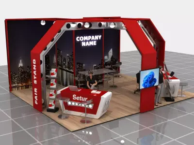 New Executive Modern Fair Stand 008 3D model