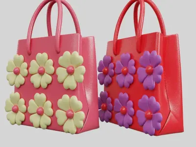 Moschino Floral Mini Tote Bag Low-poly 3D model