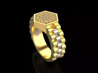 Chain signet ring model 866 3D print model
