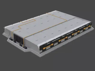 EV Battery Low-poly 3D model