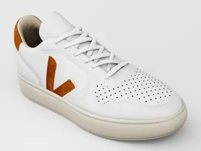 Casual Sneaker Leather Veja Style - White Caramel Low-poly 3D model