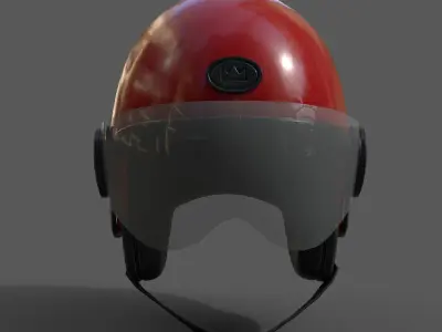 Helmet scifi racer Generic sport Color 3d model  Low-poly 3D model